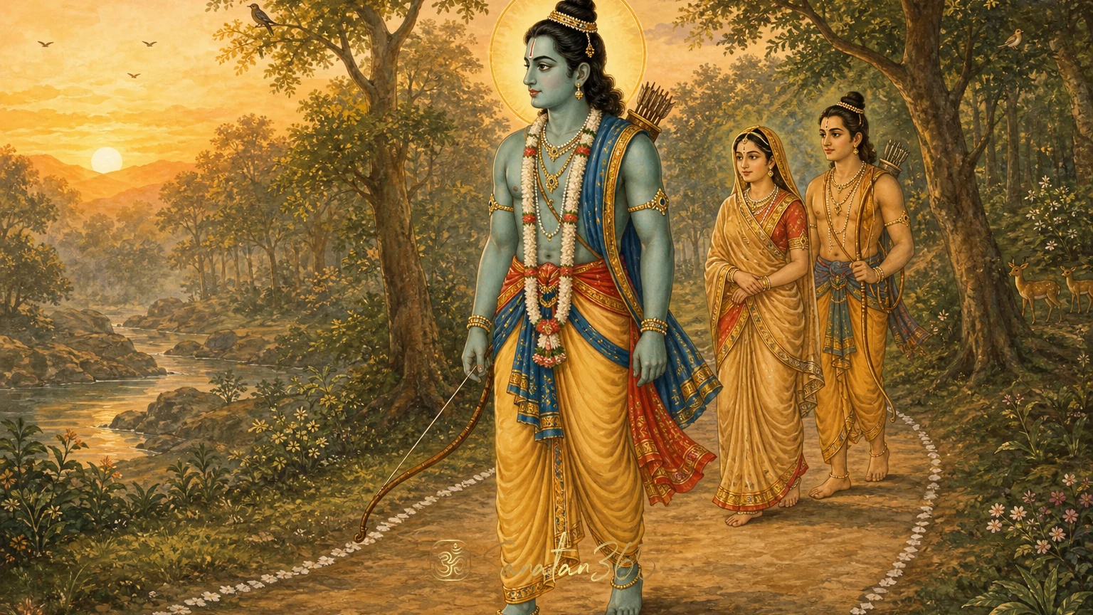 Lord Rama shown as Maryada Purushottam with calm dignity and dharmic restraint